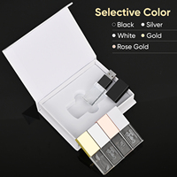Flashdisk USB Kristal dengan Logo Custom, Kotak, untuk Hadiah Fotografi, 32GB 64GB, Flashdisk Pernikahan