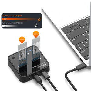 MAIWO K3016P dual Bay M.2 NVMe SSD duplicator Type C GEN2ถึง M คีย์ Solid State Drive Docking Station - Product Image 3