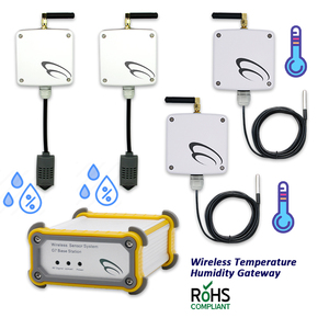Système d'alarme surveillé 4 ensembles de capteurs de température et d'humidité industriels sans fil logiciel de surveillance d'alarme centrale - Product Image 1