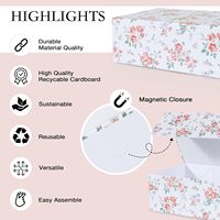 Boîte cadeau en papier kraft personnalisée, imprimé floral, emballage pliable avec fermeture magnétique pour parfum, bougie, artisanat