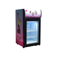Meisda SD40B 40L Congélateur vertical commercial pour crème glacée au fromage avec porte vitrée