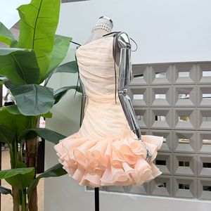 Abito Elegante Senza Maniche da Donna, Nuovo Stile Estivo <span class=keywords><strong>con</strong></span> Bordi Arricciati, <span class=keywords><strong>Gonna</strong></span> a Pieghe Slim Fit a Trapezio, Vestito da Cerimonia - Product Image 2