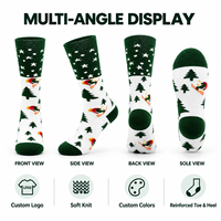 Chaussettes en coton personnalisées pour les fêtes d'hiver, épaisses, motif sapin de Noël, tricot doux, vente en gros directe d'usine