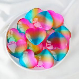 Vente en gros de pierres de guérison en sélénite électroplaquée de haute qualité, en forme de cœur, avec aura arc-en-ciel, pour cadeau de fête - Product Image 2