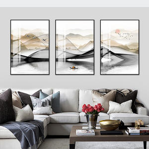 Paysage moderne Salon <span class=keywords><strong>Peinture</strong></span> décorative Canapé Fond Tenture murale <span class=keywords><strong>Triptyque</strong></span> Art mural moderne - Product Image 1