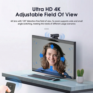 กล้องประชุมแบบออลอินวันพร้อมรีโมทคอนโทรล ความละเอียด 4K พร้อมไมโครโฟนคู่ ลำโพงตัดเสียงรบกวนด้วย AI และฝาครอบป้องกันความเป็นส่วนตัวสำหรับการสตรีม - Product Image 3