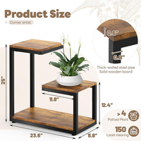 Support à plantes à 3 niveaux, étagère pour plantes d'intérieur, support pour plantes hautes d'intérieur, porte-fleurs à plusieurs niveaux pour salon, patio, jardin, balcon