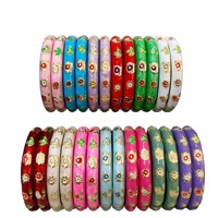 Bracelets fins en émail cloisonné chinois pour enfants, motifs floraux, multicolores, fil doré, empilables, taille mini, bijoux cadeaux pour enfants, vente en gros