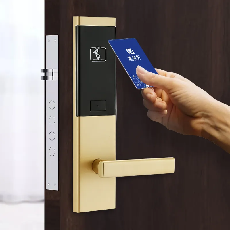 Tarjeta inteligente Rfid para Hotel, sistema de bloqueo de puerta de Hotel, tarjeta RF, cerradura de manija de puerta de Hotel Digital electrónica