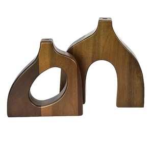 Juego de jarrones de madera estilo minimalista moderno, decoración de escritorio de dos piezas para sala de estar - Product Image 5