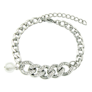 Trendy Male Trendy Female Titanium Steel Pearl Simple <b>Bracelet</b> <b>Bracelet</b> Accessories Tanjing - Product Image 1