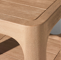 Table basse d'extérieur au design minimaliste en teck massif, mobilier de haute qualité pour jardin