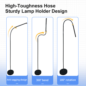 Lampe de sol LED en aluminium pour <span class=keywords><strong>architecte</strong></span> professionnel, pour le travail de bureau, éclairage de tâche, gradation progressive, design ergonomique, hauteur réglable - Product Image 3