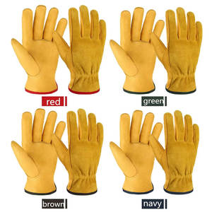 قفازات عمل جلدية مريحة وقابلة للتنفس للرجال والنساء، قفازات متينة للقيادة وركوب الدراجات، متاح تخصيص الشعار حسب الطلب - Product Image 3