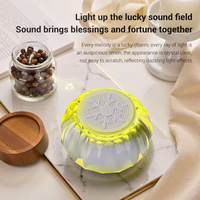 Haut-parleur portable mini en plastique transparent avec horloge, lampe d'ambiance RGB colorée en cristal pour haut-parleur