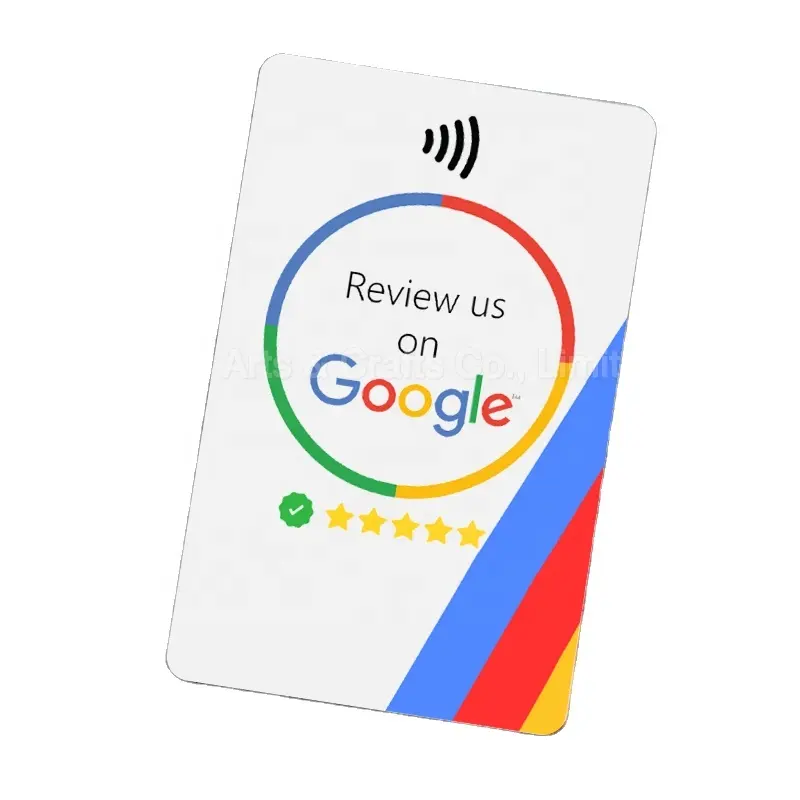 Özel plastik NFC Google İnceleme kartı NFC İletişim 213 215 216 PVC dijital kartvizit baskı