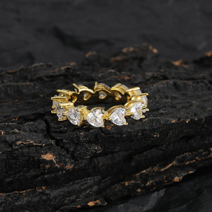 Anillo de Cobre con Zirconia en Forma de Corazón, Anillo de Amor con Zirconia de 5mm para el Dedo Índice, para Mujer - Product Image 2