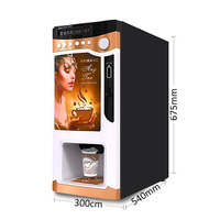 Distributeur commercial de thé et de café instantané avec boîte à lumière intelligente entièrement automatique à pièces avec distributeur automatique de tasses