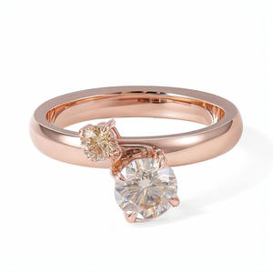 Provence 18K oro 6,5mm redondo corte brillante Moissanite Anillos De Compromiso Moissanite diamante anillo de bodas para mujeres - Product Image 4