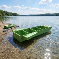 Bateau de pêche modulaire en LDPE léger, transportable sur toit de voiture, épaissi, robuste, écologique, recyclable, avec un grand espace de rangement pour le nettoyage des étangs