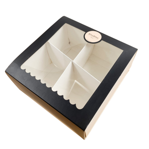 Custom Logo Printed Food Grade Gift Kraft Paper Window Hole Cup Cake Packaging <strong>Cupcake</strong> <strong>Box</strong> Sweet Pie Cookie Package Boxes - Product Image 1