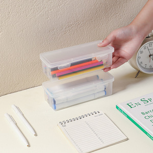 Transparent Pencil <b>Storage</b> <b>Box</b> For Children Colored Pencils Crayons <b>Drawing</b> Sketching Case Desktop Organizer 22g Zhejiang - Product Image 4