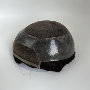 <span class=keywords><strong>En</strong></span> Stock: Sistema de Reemplazo Capilar para Hombres, Cabello 100% Humano, Envío Inmediato, Encaje Suizo Frontal, Borde de PU Ancho - Product Image 3
