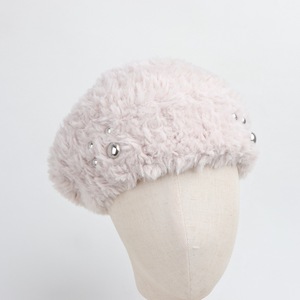 Boina de Piel Sintética con Bordado de Cuentas, Gorro Cálido de Invierno para Mujer, Estilo Casual 2024 - Product Image 3