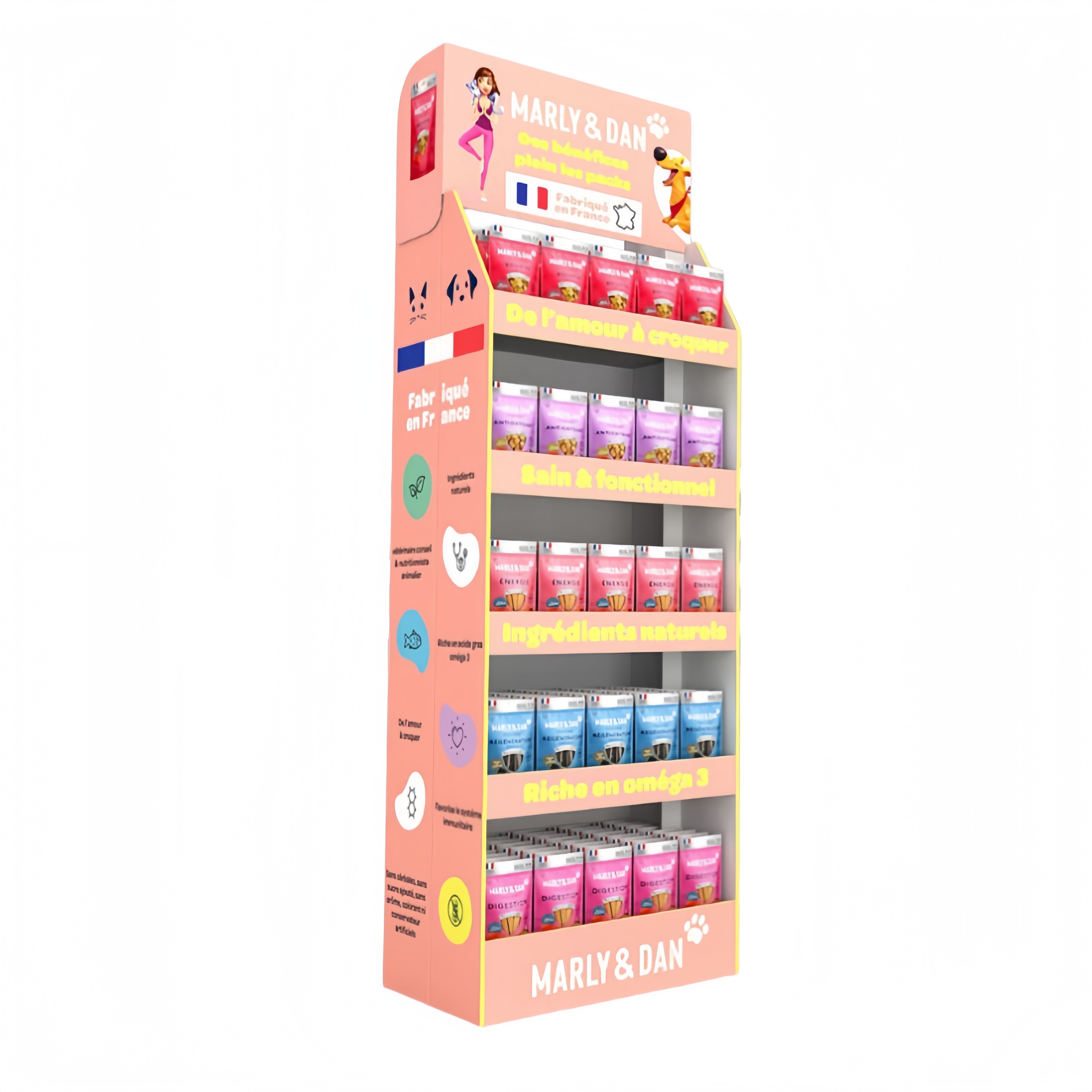 Apache Customized Factory Product Display Rack Paper Display Shelf Corrugated Hook PVC Cardboard Display Stand Candy Snack Store — view 6