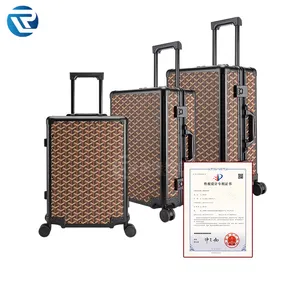 Vendite dirette di fabbrica bagaglio in pelle personalizzata in lega di alluminio traino da viaggio silenzioso resistente antiscivolo antigraffio