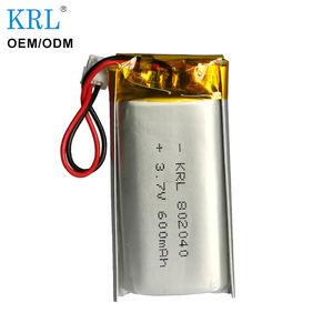 بطارية ليثيوم بوليمر 802040 3.7 فولت 600 مللي أمبير ساعة قابلة لإعادة الشحن من الدرجة الأولى، مخصصة السعة للأجهزة القابلة للارتداء، من مصنع ODM. - Product Image 1