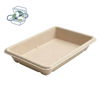 Plateau en bagasse de canne à sucre jetable, compostable et biodégradable pour barbecue, traiteur, vaisselle écologique, vente en gros