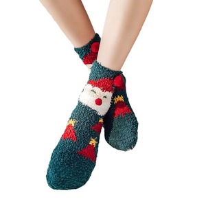 Jingwen OEM calcetines de navidad Xmas kỳ nghỉ vớ phụ nữ ấm áp ấm cúng mờ Fluffy giáng sinh vui vẻ vớ - Product Image 5
