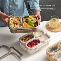 TIANXING Boîte à déjeuner rectangulaire portable étanche 750ml-1600ml en acier inoxydable Bento pour enfants travailleurs