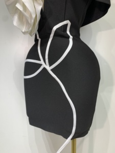 <span class=keywords><strong>Vestido</strong></span> <span class=keywords><strong>de</strong></span> <span class=keywords><strong>Fiesta</strong></span> Elegante <span class=keywords><strong>para</strong></span> <span class=keywords><strong>Mujer</strong></span>, Sexy, con Hombros Descubiertos, <span class=keywords><strong>Blanco</strong></span> con Flores, Negro, Mini, Ajustado, con Vendaje, <span class=keywords><strong>de</strong></span> Lujo, <span class=keywords><strong>para</strong></span> Celebridades, Noche, Club - Product Image 6