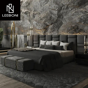 Cabecera Grande de Cuero, Cama Doble <span class=keywords><strong>King</strong></span> Size, Juego de Muebles de Dormitorio de Lujo, Cama Queen Size, Muebles para el Hogar - Product Image 3