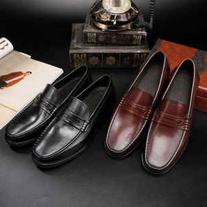 รองเท้าโลฟเฟอร์ลำลองกันลื่นทำด้วยมือคุณภาพสูงสำหรับผู้ชายหนังแท้เหมาะสำหรับงานธุรกิจที่เป็นทางการ - Product Image 2