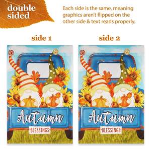 DB Combo Pack Noir 36X16 Support De Jardin 12x18 Décoration D'automne Jardin Automne Bénédictions Gnomes Citrouilles En Polyester Durable - Product Image 1