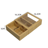 Boîtes carrées en kraft personnalisables pour cadeaux, gâteaux, macarons, mini-cupcakes, bonbons, chocolats, savons, aliments, avec inserts en PVC transparent