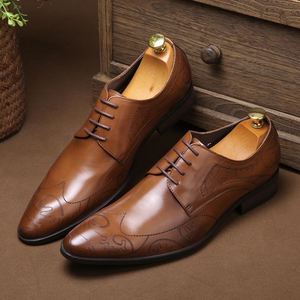 Zapatos Casuales de Alta Calidad, Zapatos de Negocios para Hombre de Cuero Genuino Grabado, Zapatos Formales para Hombre para Eventos de Boda de Otoño - Product Image 3