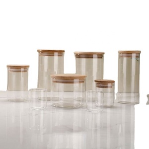 Venta al por Mayor de Frascos de Vidrio Transparente de Boca Ancha de 11 oz, Recipientes para Almacenamiento de Alimentos con Tapa de Bambú - Product Image 4