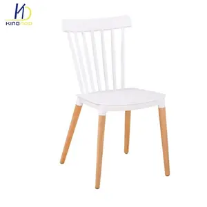 Factory Sale Lowest Price Modern Contemporary Dining Chairs Stackable Plastic Dining Chair Pp Seat Tall White Wood Dining Chair