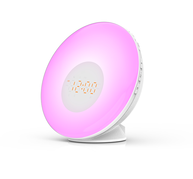 Digital Natural Sound Wake up Light Colorful Smart Electronics Sunrise Alarm Clock 2011 Series With Snooze Function