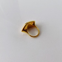 Trendiger Massiver Goldring für Damen und Herren Edelstahl Breiter Gewölbter Goldband Einzigartiger 18 K Gold Kuppelring