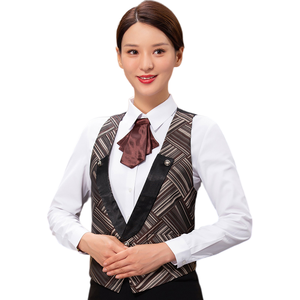 <span class=keywords><strong>Chaleco</strong></span> Antiestático de Algodón Unisex FUYI 2026, Uniforme de Trabajo para Camareros de Restaurantes Occidentales, Sin Costuras, con Detección de Agujas, para KTV y Hoteles - Product Image 2