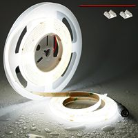 Bande lumineuse LED COB 480led/M 12V/24V, lumière blanche de jour 6000K, bande lumineuse flexible à découpe libre, ruban LED 5mm pour la décoration de bureau