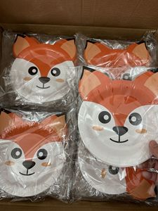 อุปกรณ์จัดงานเลี้ยง DAMAI ลายลิง เสือ ยีราฟ สุนัขจิ้งจอก ม้าลาย แพนด้า ชุดจานชามสำหรับงานวันเกิดเด็ก จานขนมหวาน ภาชนะใช้แล้วทิ้ง - Product Image 5