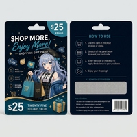 Carte de visite personnalisée en papier à suspendre avec support, format sur mesure, pelliculage, impression offset, style anime mignon pour