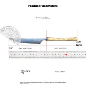 Ensemble de 2 pièces en acier Damas, couteau et fourchette pour cuisine occidentale, spécialement conçu pour couper les steaks, ensemble de couteaux de cuisine - Product Image 4