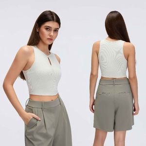 Débardeur de course pour femme, sans soutien-gorge intégré, extensible dans quatre directions, respirant, écologique, avec logo frontal, polyvalent, sans manches, pour le fitness et le yoga - Product Image 6